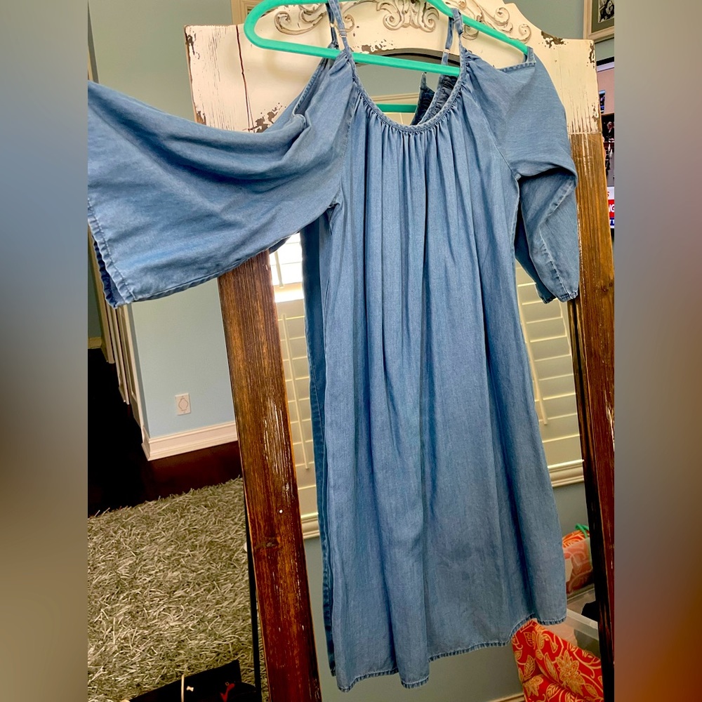 Denim on the shoulder dress